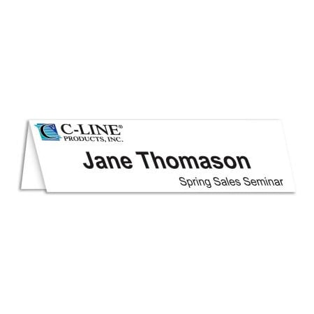 C-Line Products C-Line Inkjet/Laser Name Tent, 8-1/2in x 11in, White, 50 Cards/Pack 87517